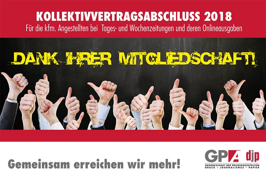 Gehälter der kaufmännischen Zeitungsangestellten steigen um 2,7 Prozent