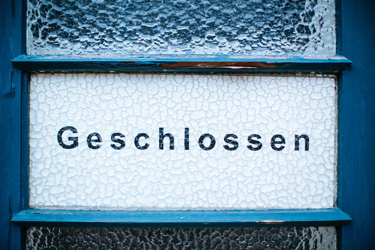 Sonntags geschlossen