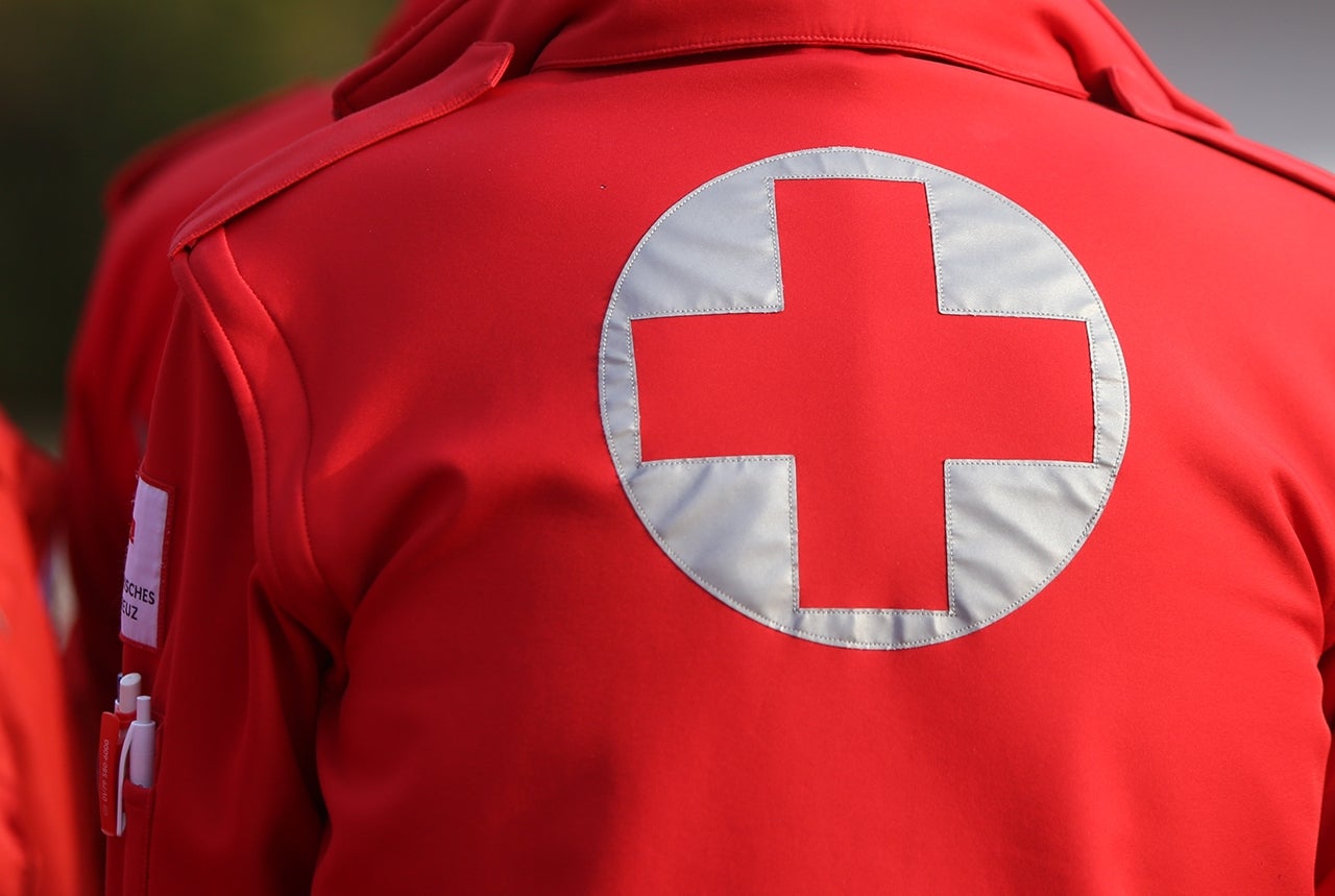 Details with the Austrian Red Cross symbol on a uniform