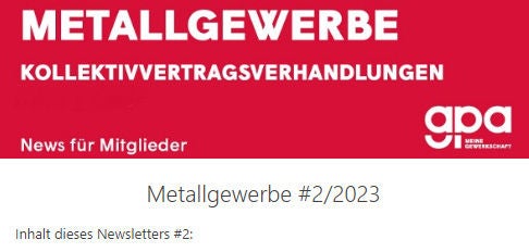 Kollektivvertrag Metallgewerbe 2023