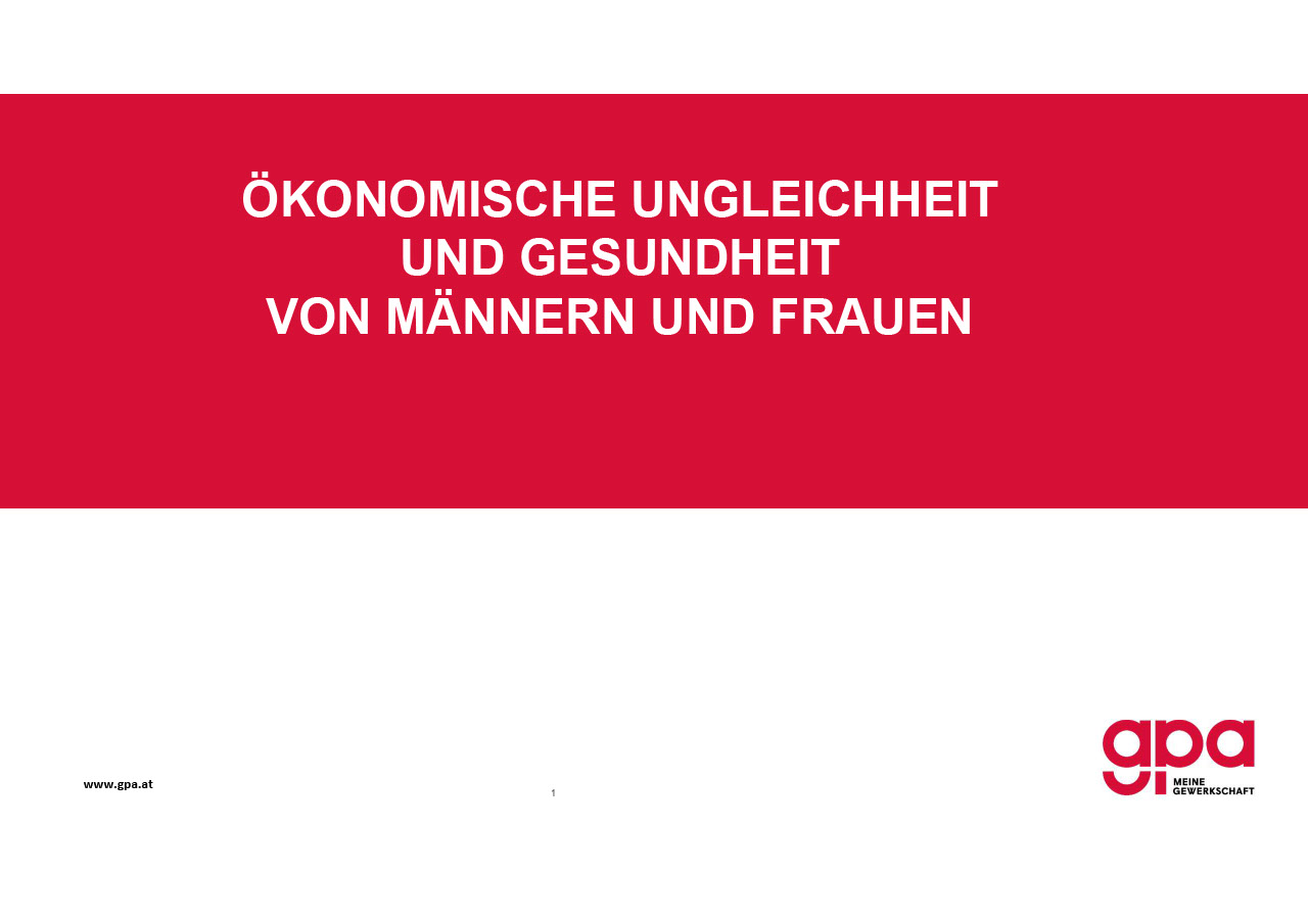 Ökonomische Ungleichheit und Gesundheit von Männern und Frauen