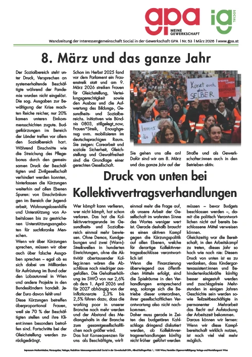 Die aktuelle Wandzeitung der IG Social