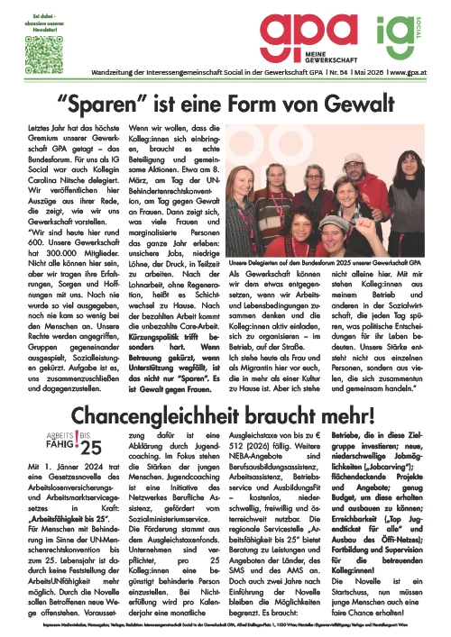 Die aktuelle Wandzeitung der IG Social