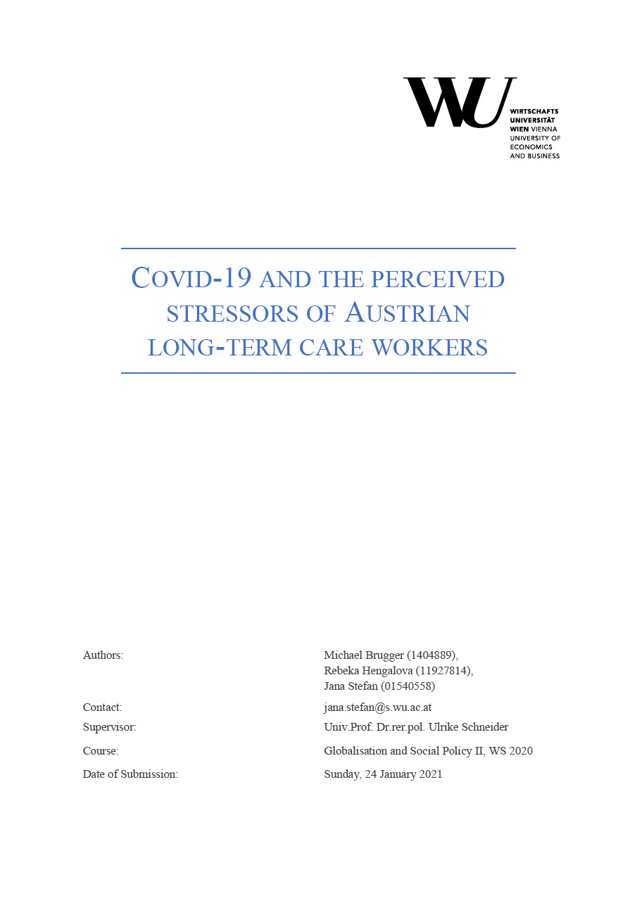 Covid-19 and the perceived Stressors of Austrian Long-Term Care Workers