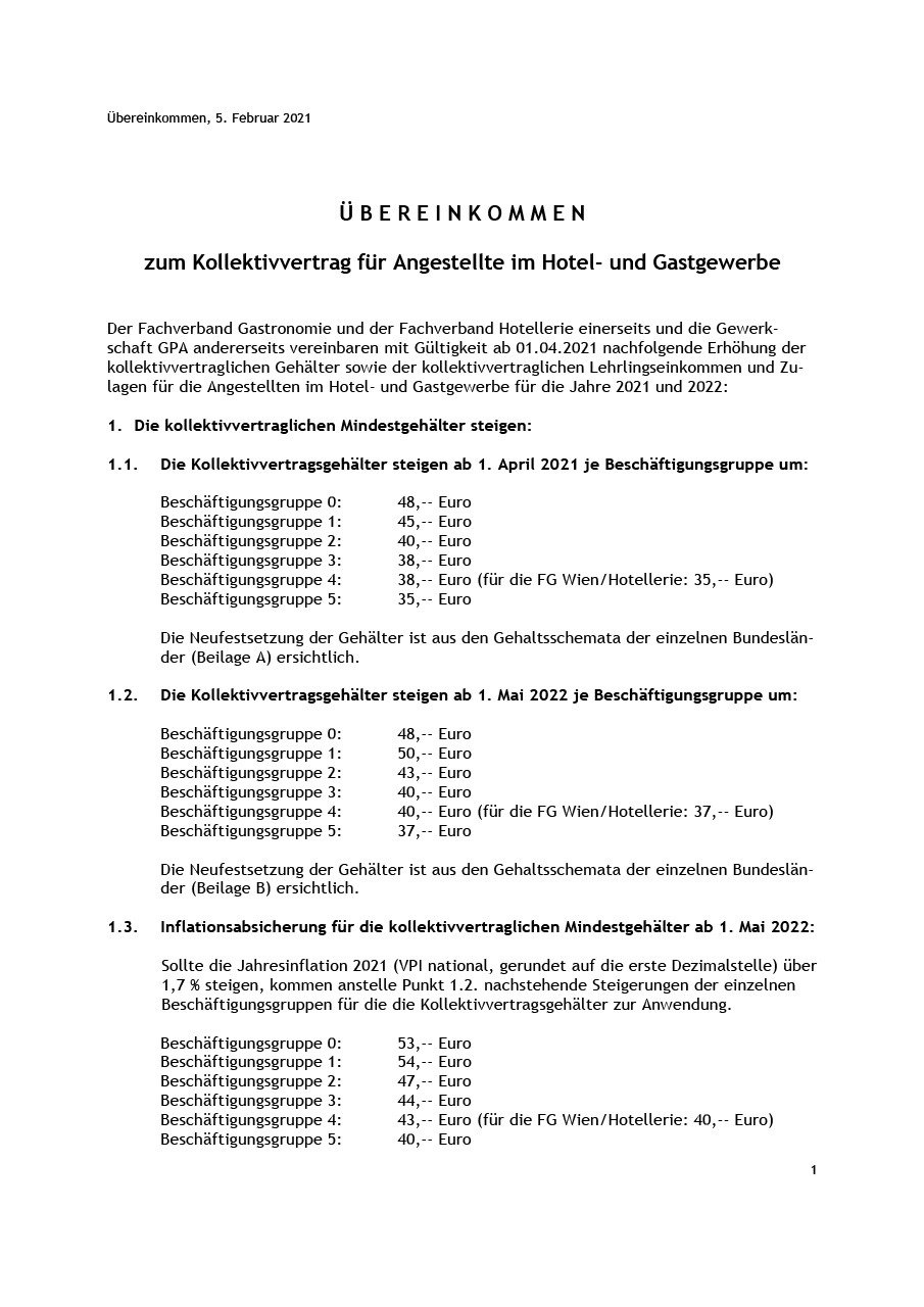 KVAbschluss Hotel und Gastgewerbe 2021 GPA