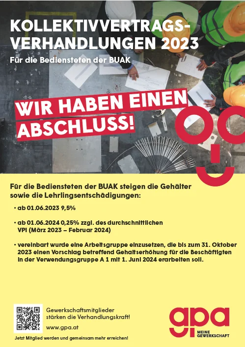 Plakat zum KV-Abschluss BUAK 2023