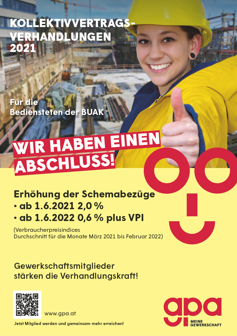 Plakat zum KV-Abschluss BUAK 2021