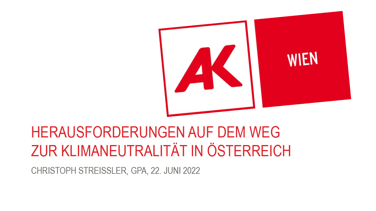 Dr. Christoph Streissler, AK Wien, Abteilung Umwelt und Verkehr