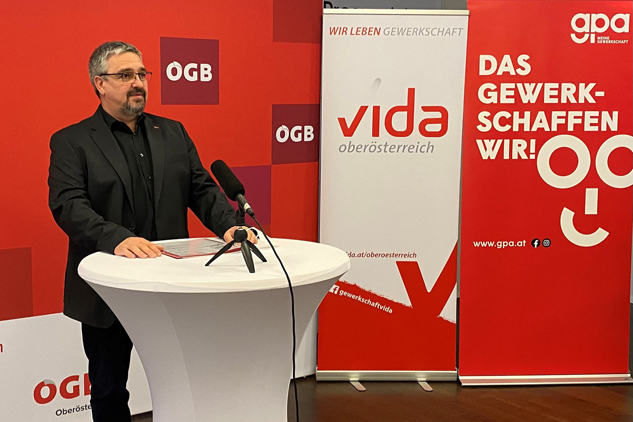Andreas Stangl, Geschäftsführer der Gewerkschaft GPA Oberösterreich